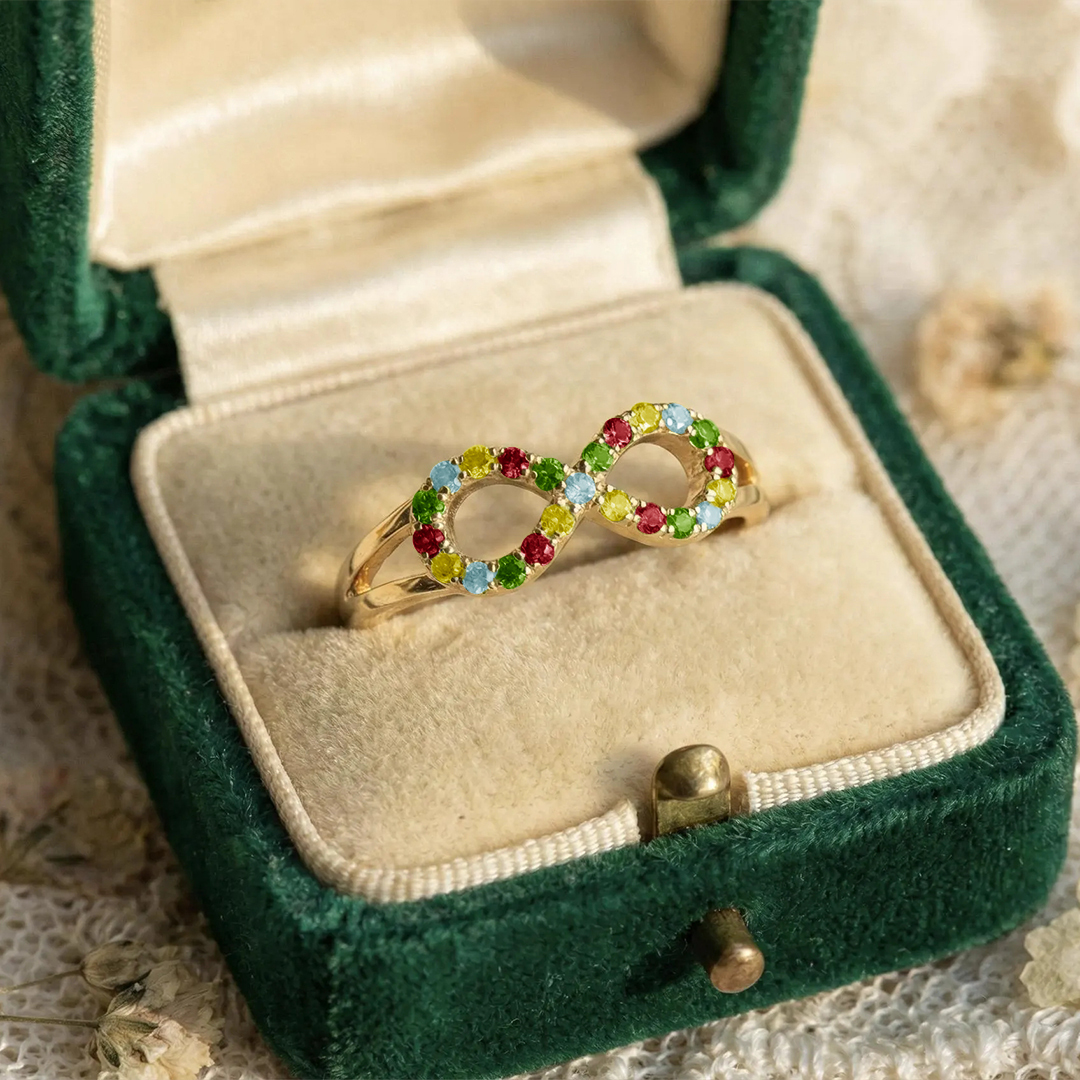 Autism Awareness Rainbow Star Infinity Ring