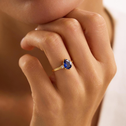 Forever in My Heart Teardrop Sapphire Ring