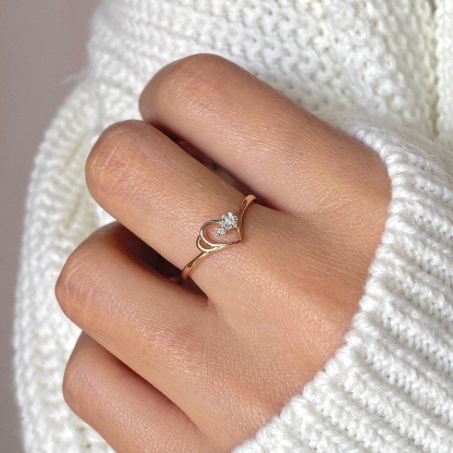 Forever Connected Mother-Daughter Heart Ring