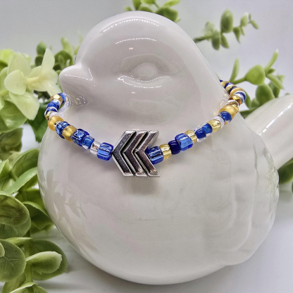 Blue & Yellow Seed Beads Down Syndrome Awareness Bracelet 