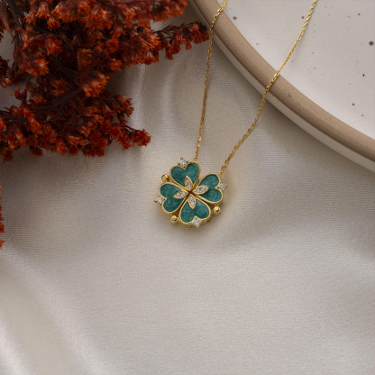 A Good Friend Is Lucky Four Leaf Clover Locket Necklace