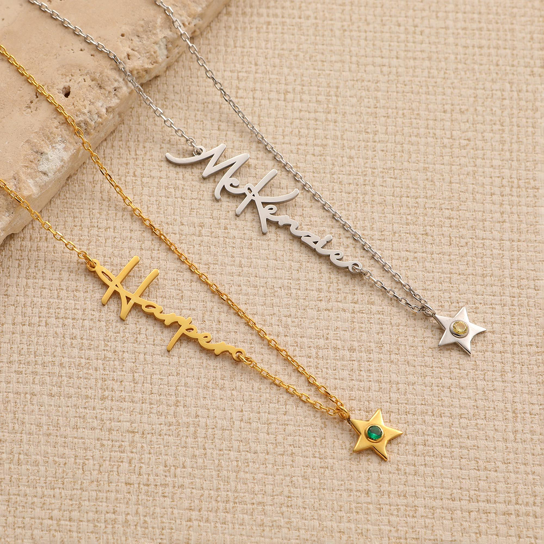 Autism Awareness Personalized Stone And Name Necklace