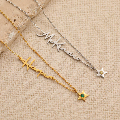 Autism Awareness Personalized Stone And Name Necklace