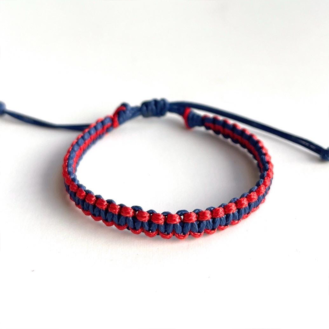 Diabetes Awareness Strength and Courage Red and Blue Bracelet