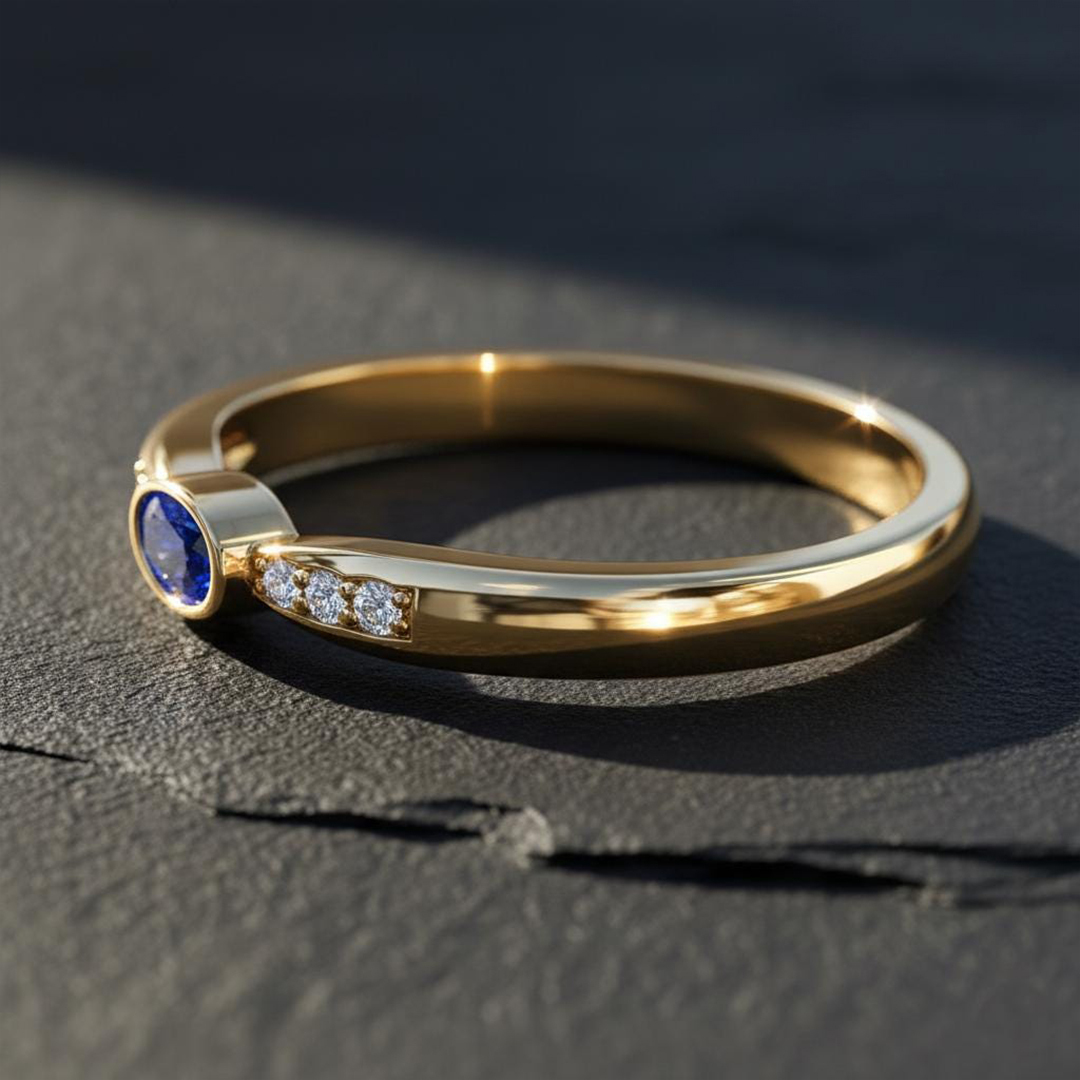 Choosing Me Oval Blue Sapphire Ring