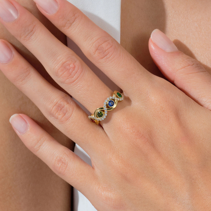 Custom 1-4 Birthstones Infinity Ring