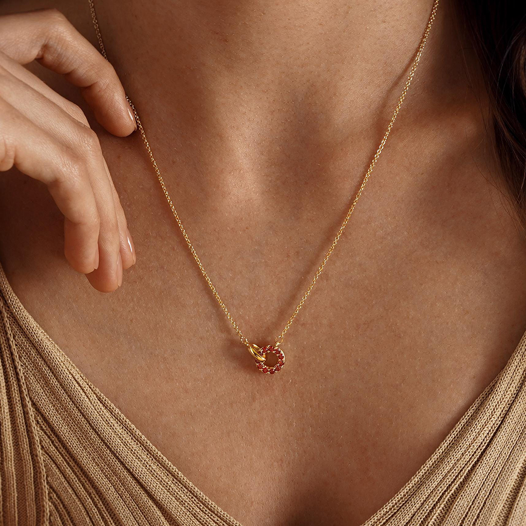 Angel’s Knot Love Minimalist Birthstone Necklace