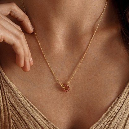 Angel’s Knot Love Minimalist Birthstone Necklace