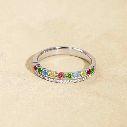 Autism Awareness Miracle Love Rainbow Eternity Ring