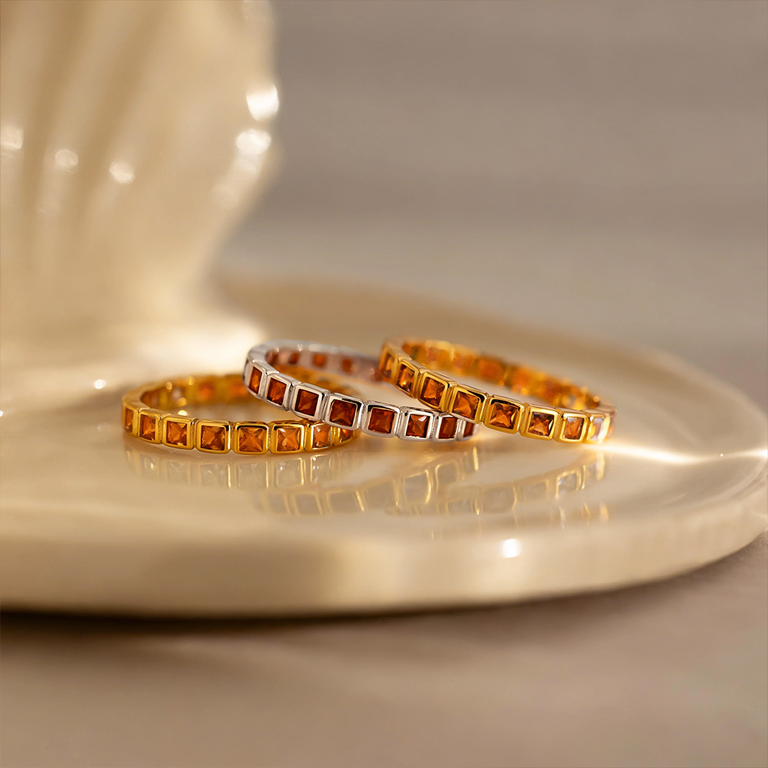 Multiple Sclerosis Awareness Unbreakable Spirit Eternity Bezel Ring