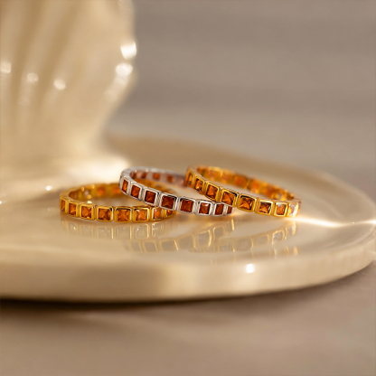 Multiple Sclerosis Awareness Unbreakable Spirit Eternity Bezel Ring