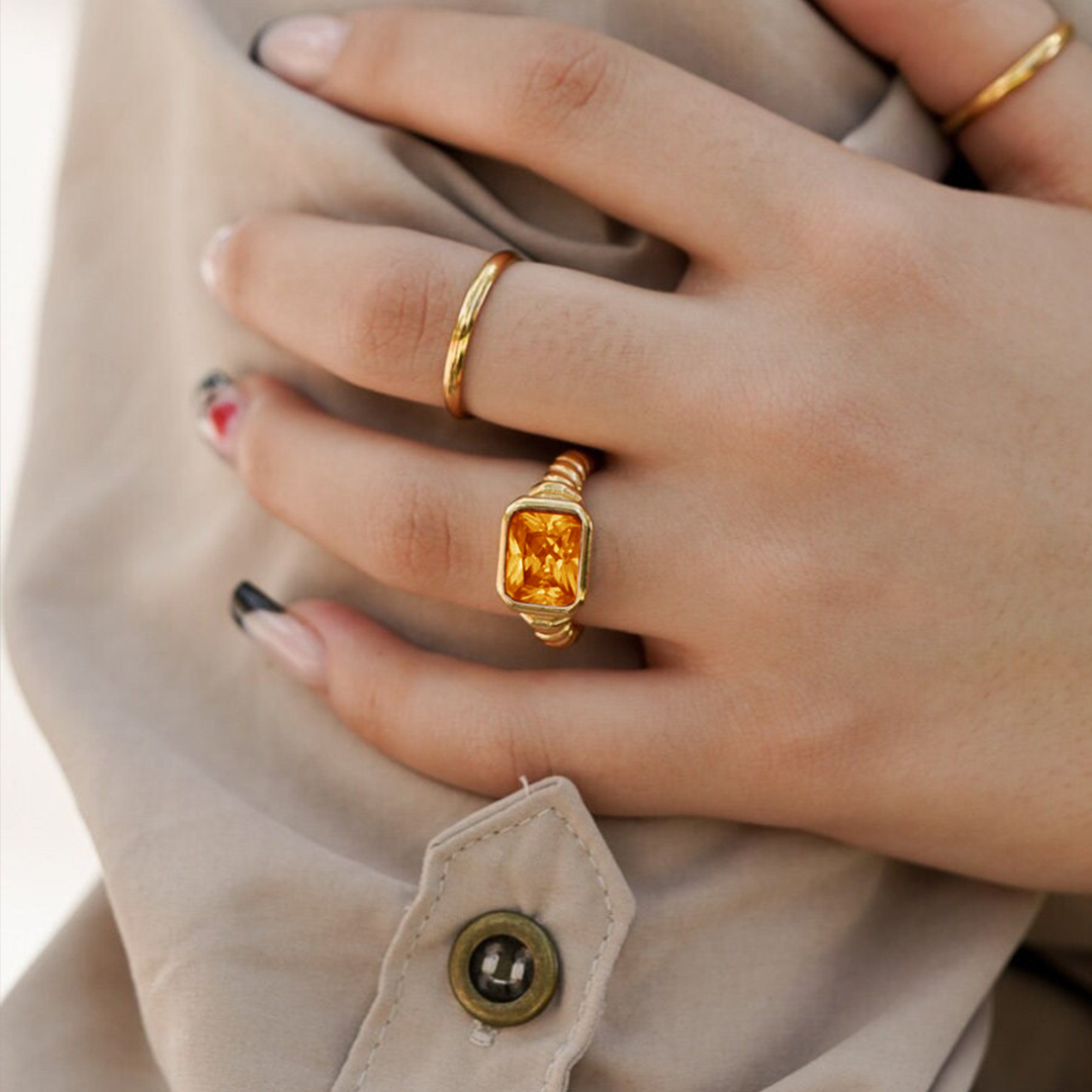 Multiple Sclerosis Awareness Bold Defiance Signet Statement Ring