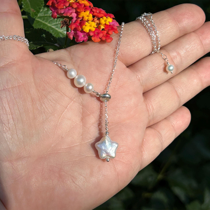 To My Friend You Are Not Alone Star Pearl Necklace