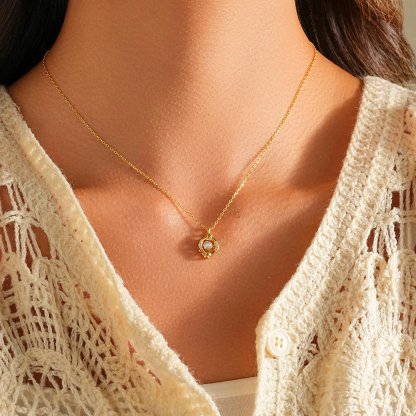 Self Love and Inner Peace Tiny Moon and Star Necklace