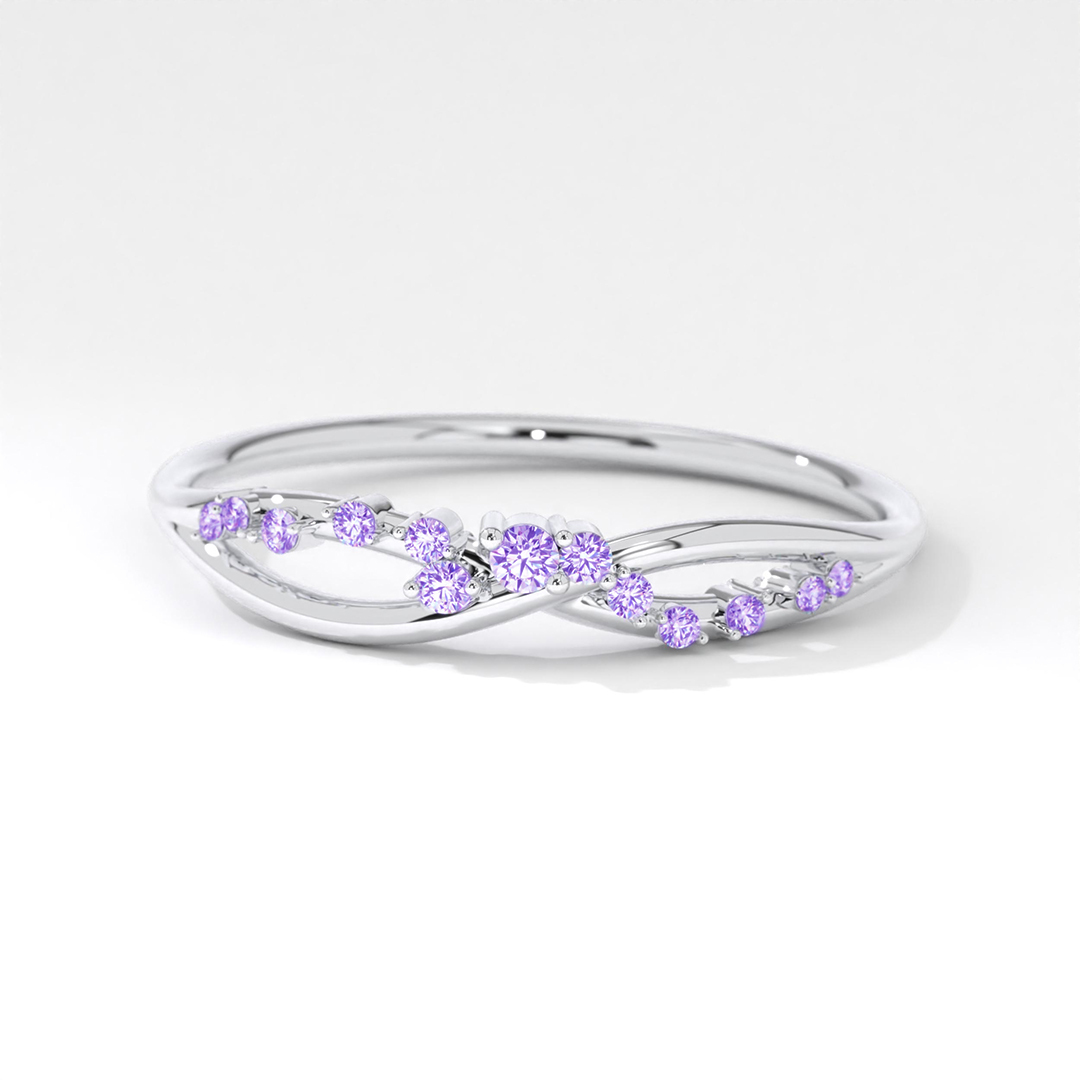 Lupus Awareness Purple Diamond Infinity Ring