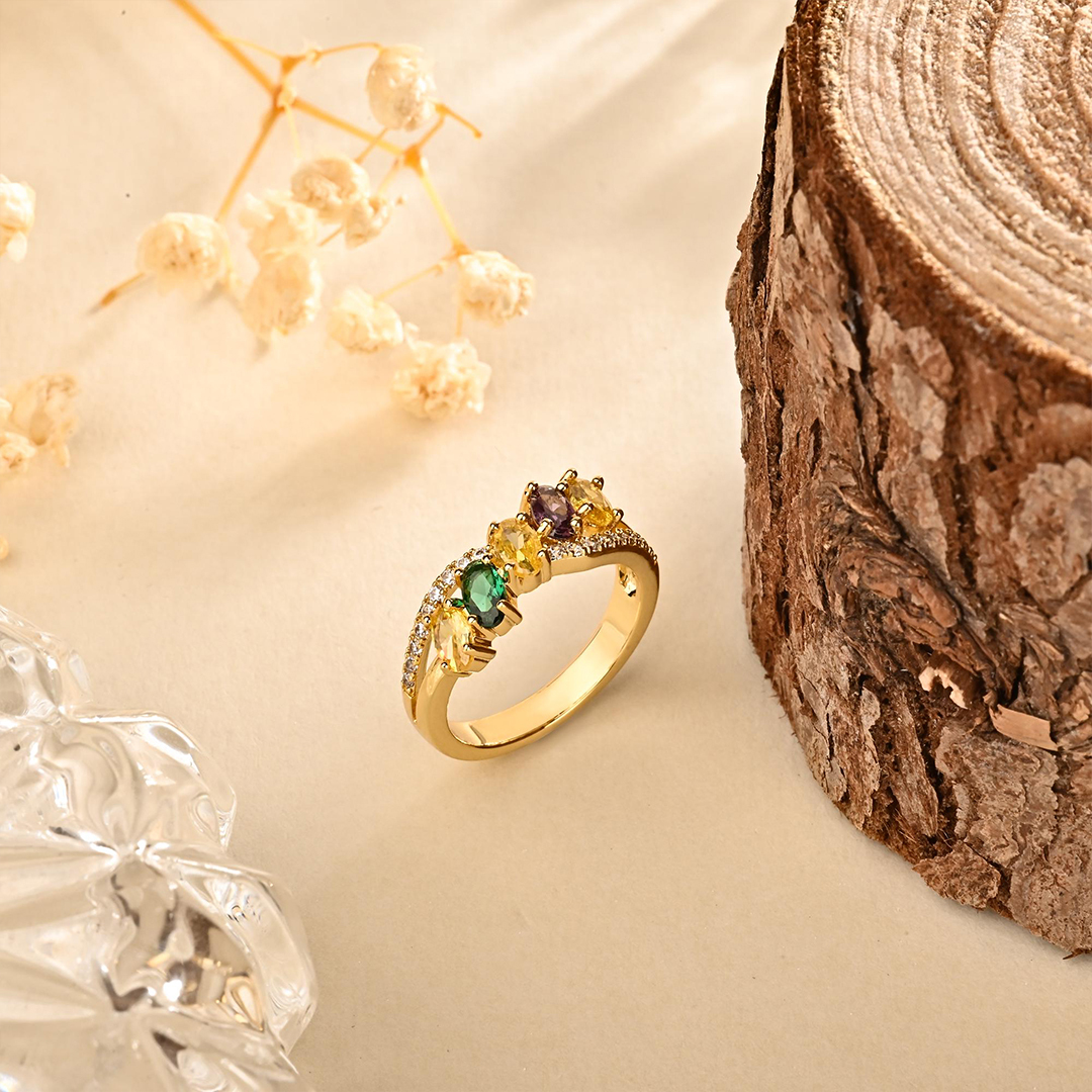 Grandma’s Tear of Joy Mother’s Day Gift Birthstone Ring