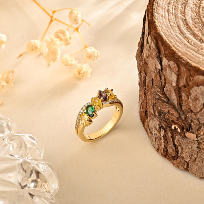 Grandma’s Tear of Joy Mother’s Day Gift Birthstone Ring