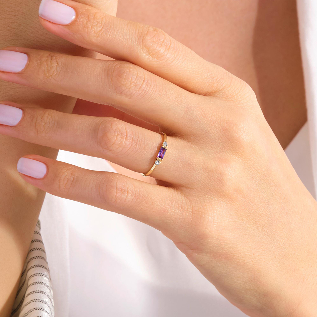 Lupus Awareness Baguette Ring