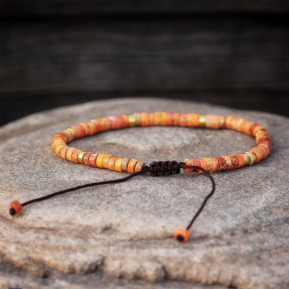 Childhood Cancer Awareness Orange Jasper Bead Bracelet