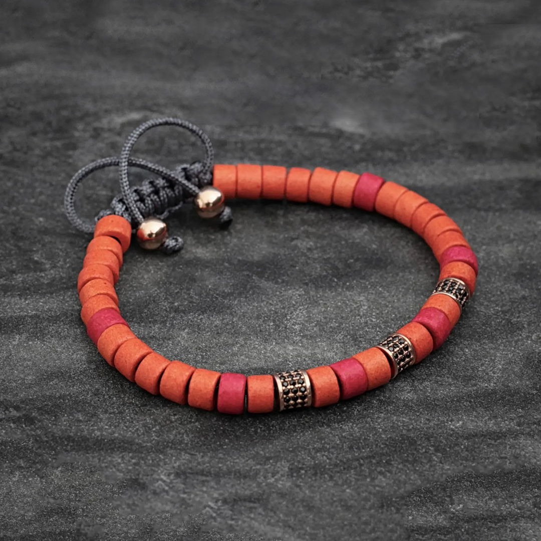 Nobody Fights Alone Orange Beaded Bracelet