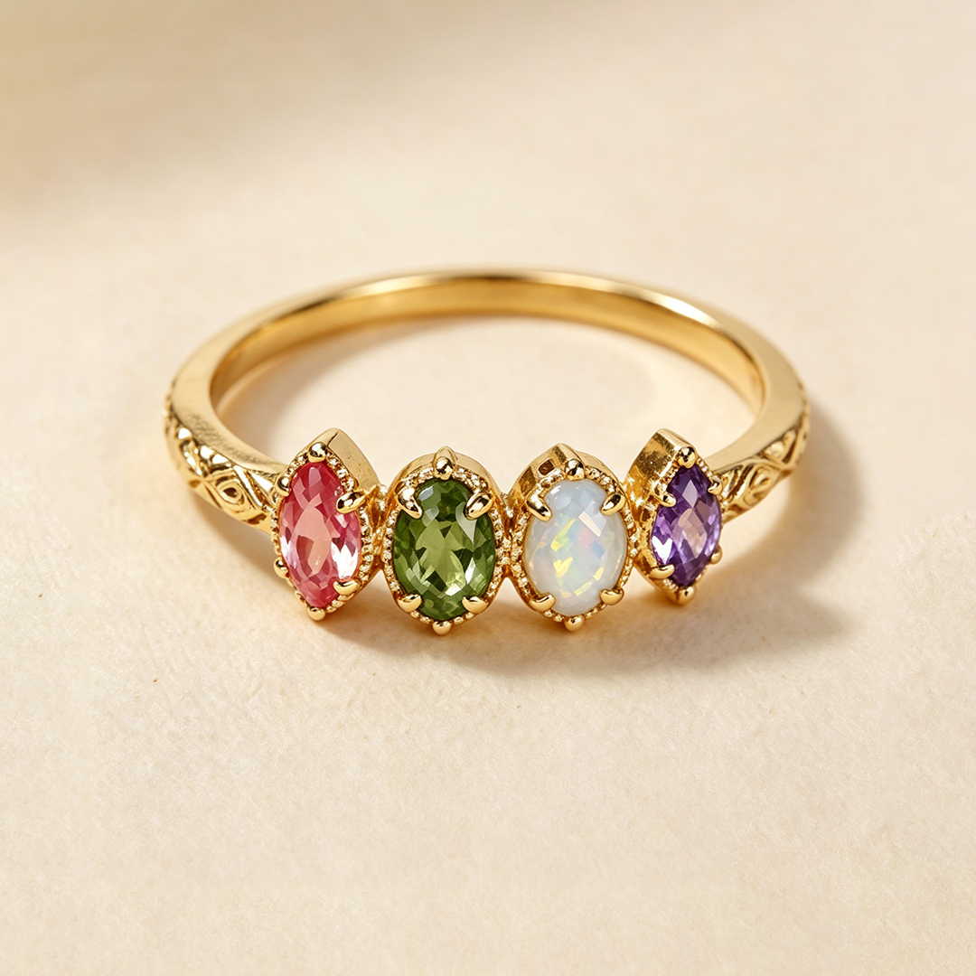 A Circle of Love for Mom & Grandma Birthstone Ring