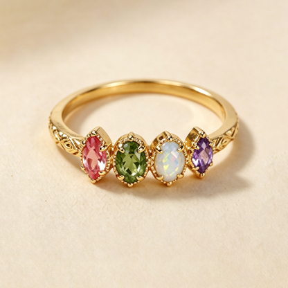 A Circle of Love for Mom & Grandma Birthstone Ring