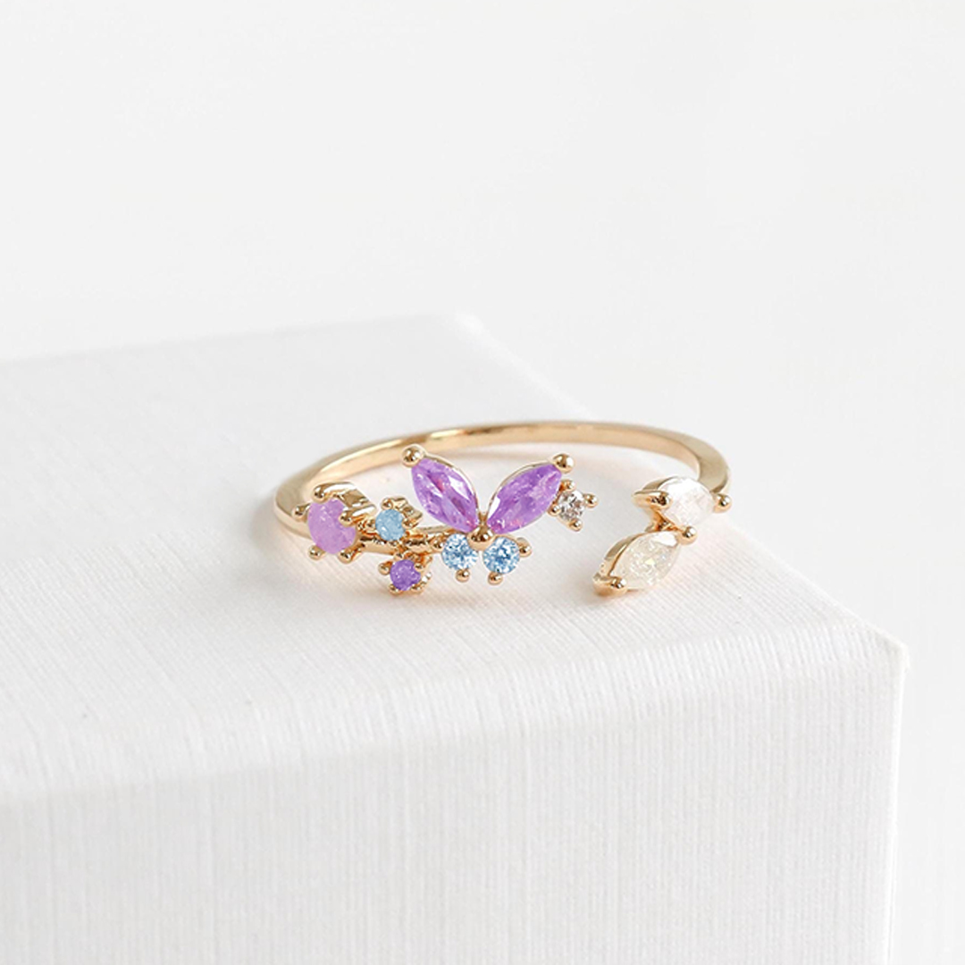 Thyroid Healing Wings Butterfly Ring