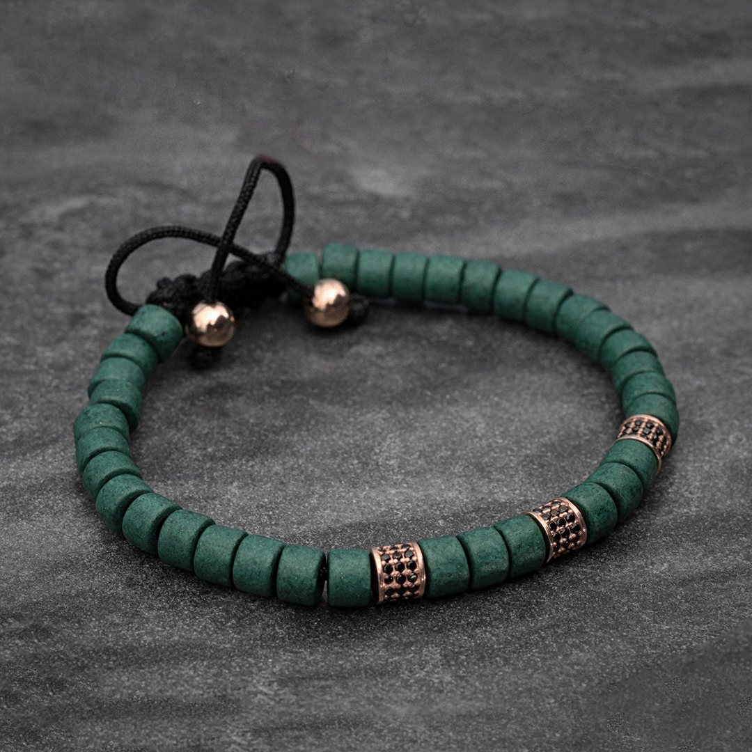 Living Beyond Limits Green Beaded Bracelet