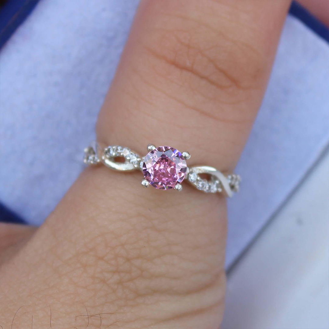 Breast Cancer Awareness I Am Enough Pink Sapphire Ring