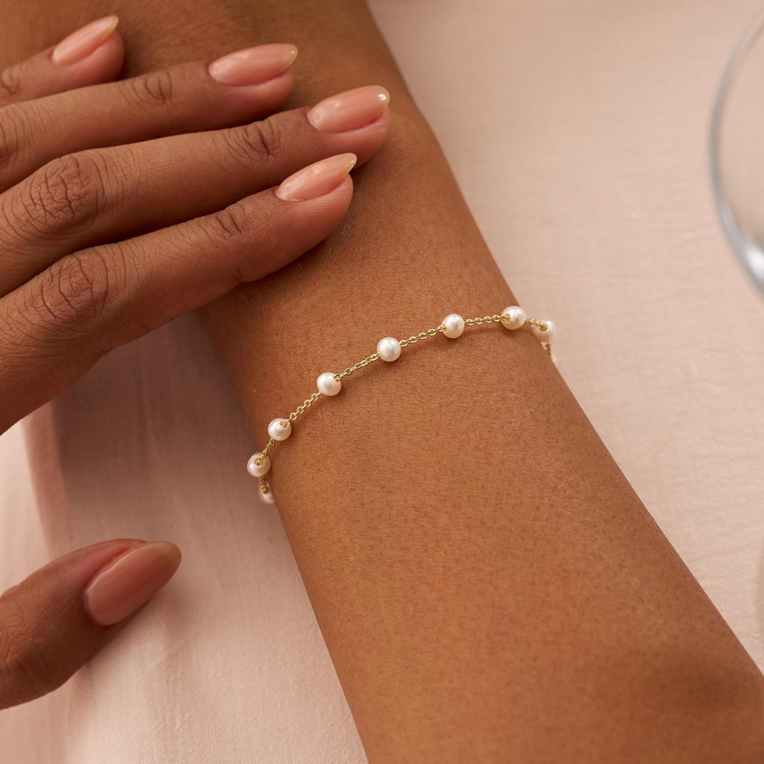 Memorial Father's Day Gift Minimalist Pearl Bracelet