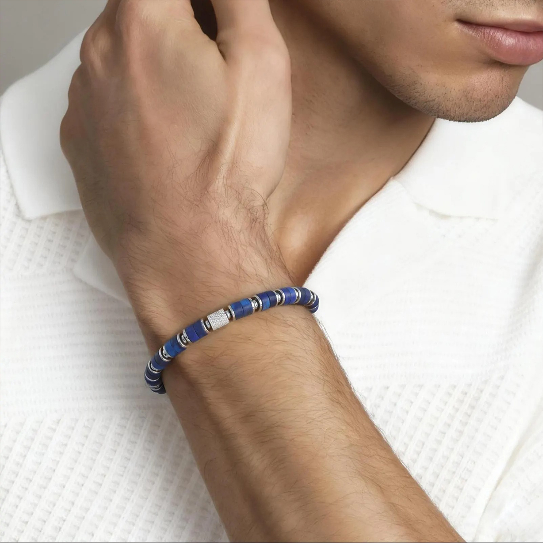 I Wear Light Blue for My Dad Blue Bead Bracelet