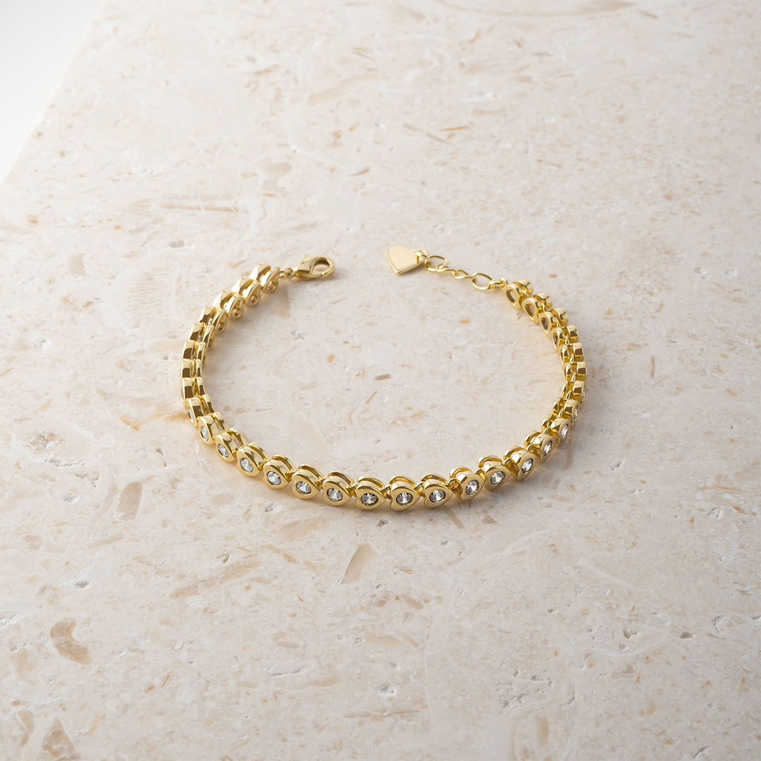 It's OK Heart Shaped Tennis Bracelet
