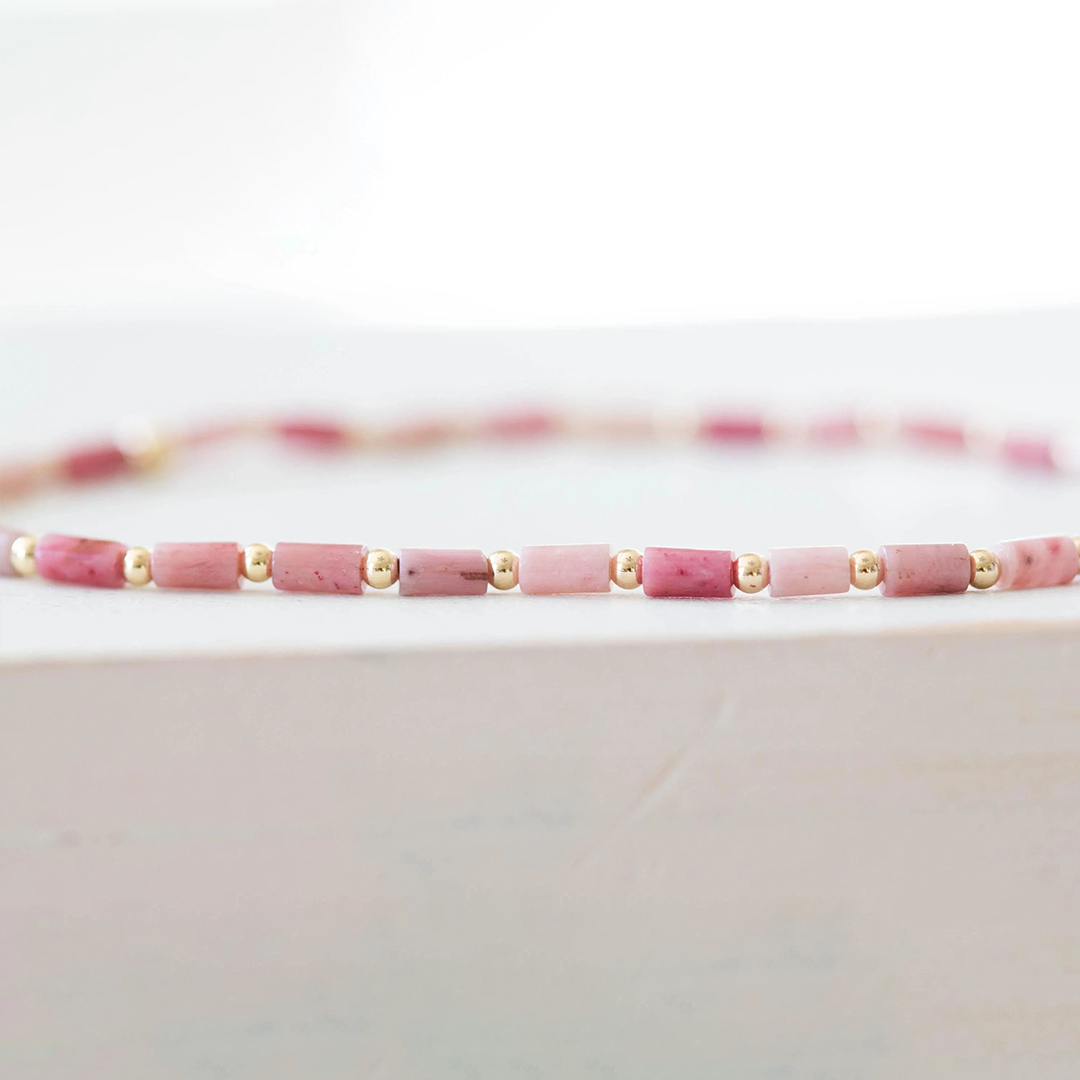 Breast Cancer Awareness Pink Gemstone Bracelet