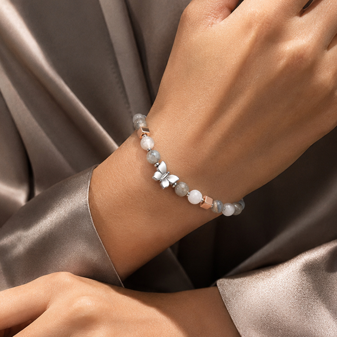 Lung Cancer Awareness Bead Magnet Bracelet