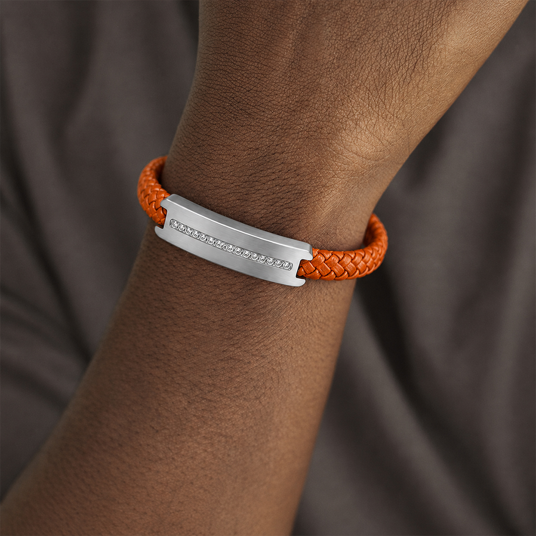 Multiple Sclerosis Awareness Leather Magnet Bracelet