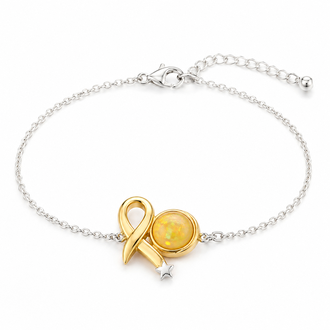 Nobody Fights Alone Childhood Cancer Awareness Yellow Ribbon Bracelet