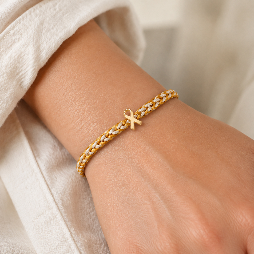 For My Child Childhood Cancer Awareness Yellow Ribbon Bracelet