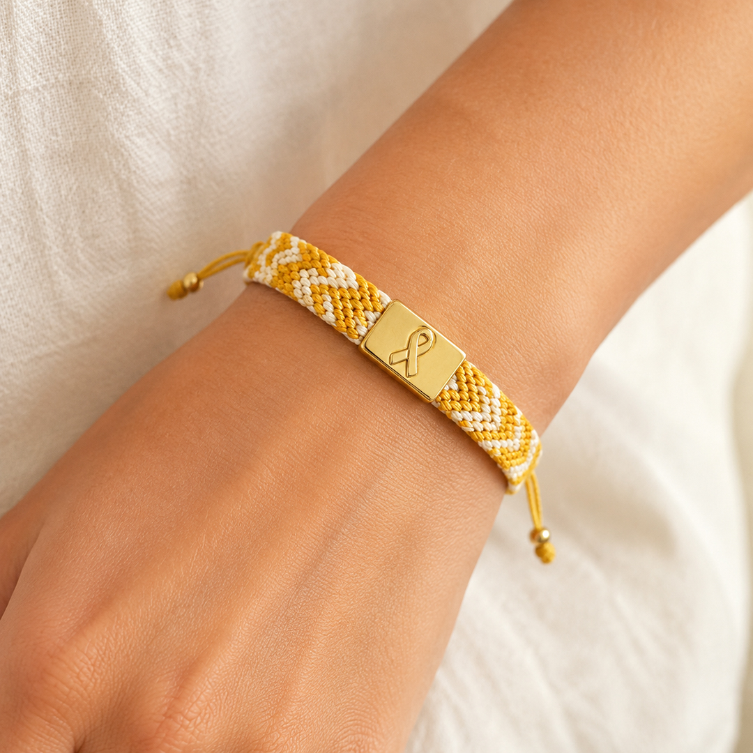 Fighting Together for My Child Yellow Ribbon Bracelet