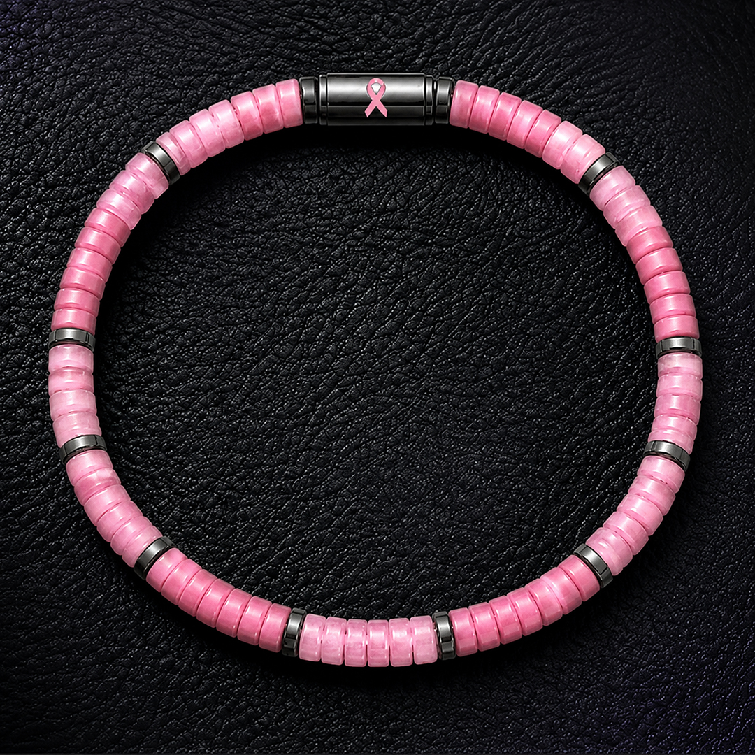 I Am Enough Pink Ribbon Breast Cancer Awareness Bracelet