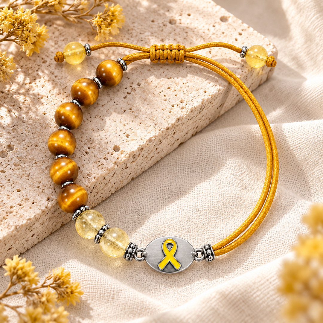 A Mama Who Never Gives Up Spina Bifida Awareness Yellow Ribbon Bracelet