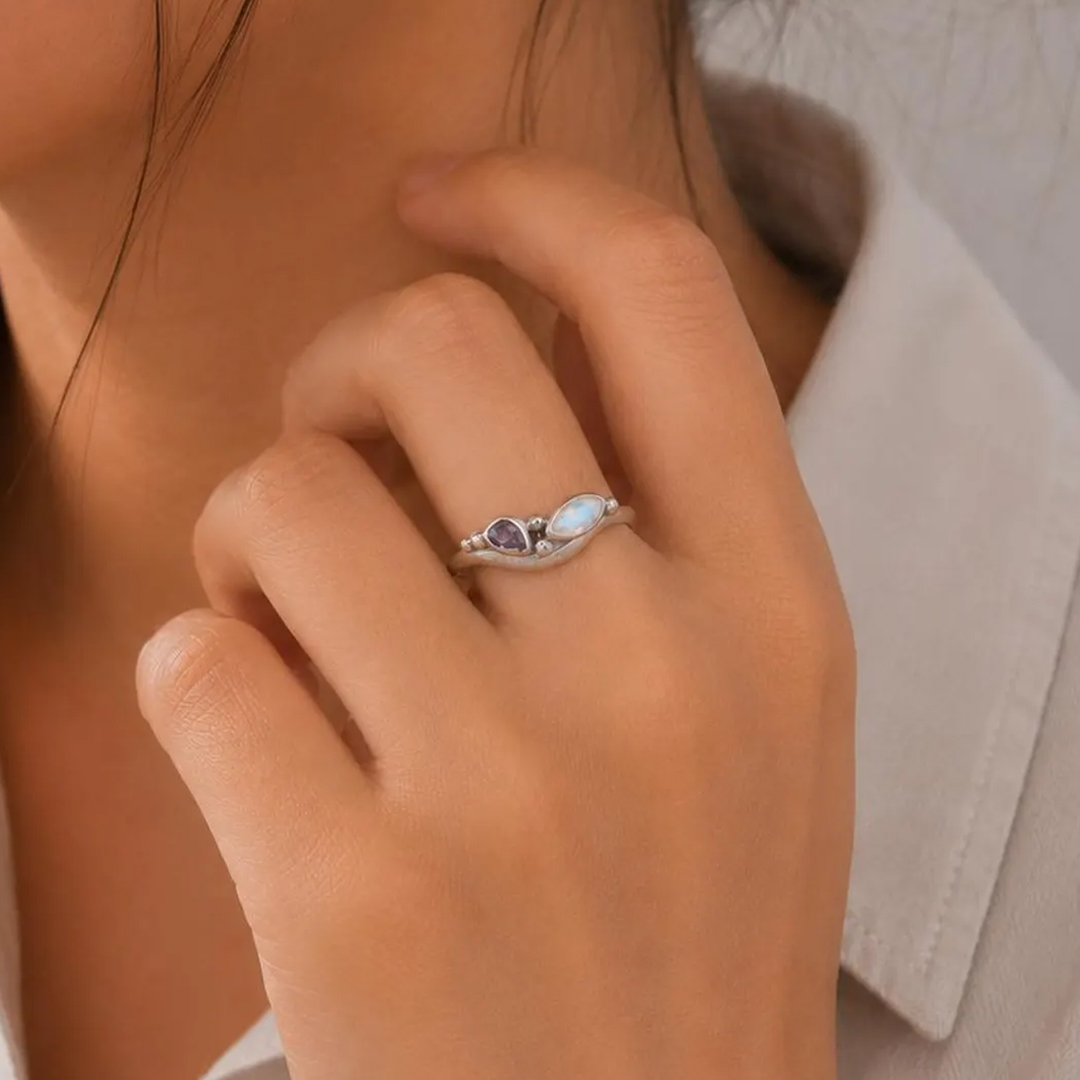 Always Worth Your Love Alzheimer’s and Dementia Awareness Purple Opal Ring