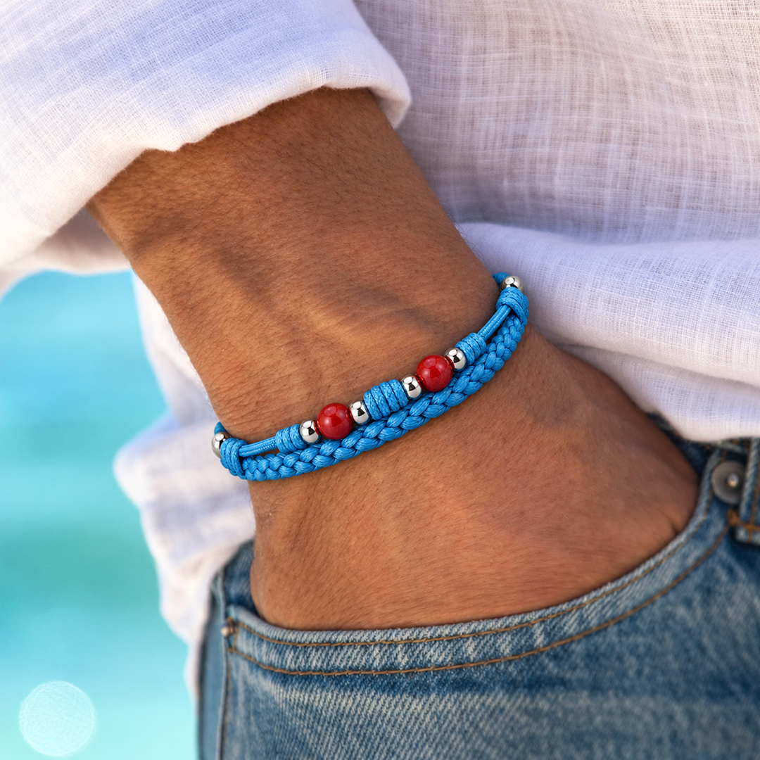 Blue with Attitude Fuck Diabetes Morse Code Bracelet