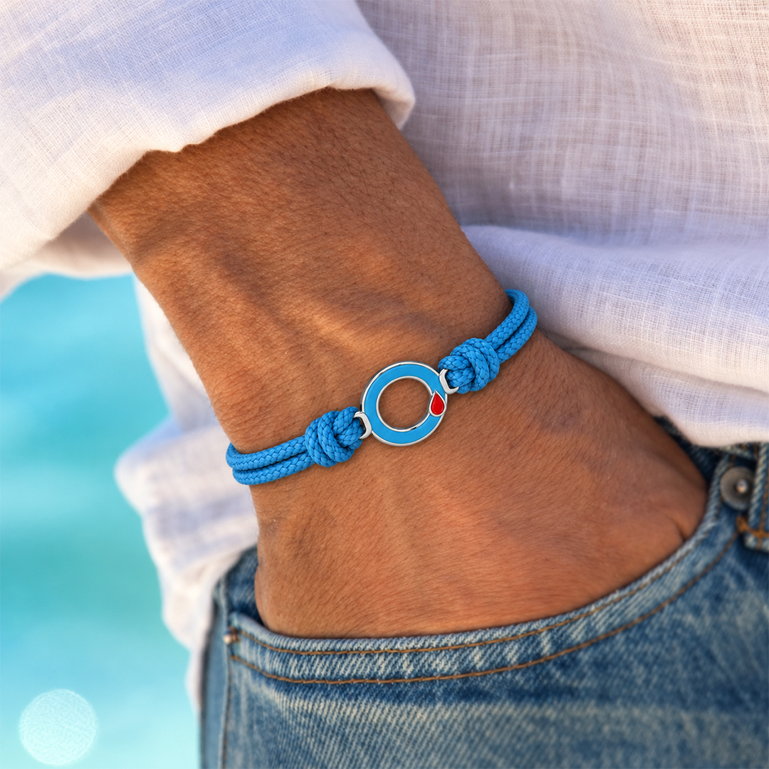 Here for Myself Diabetes Awareness Red and Blue Bracelet