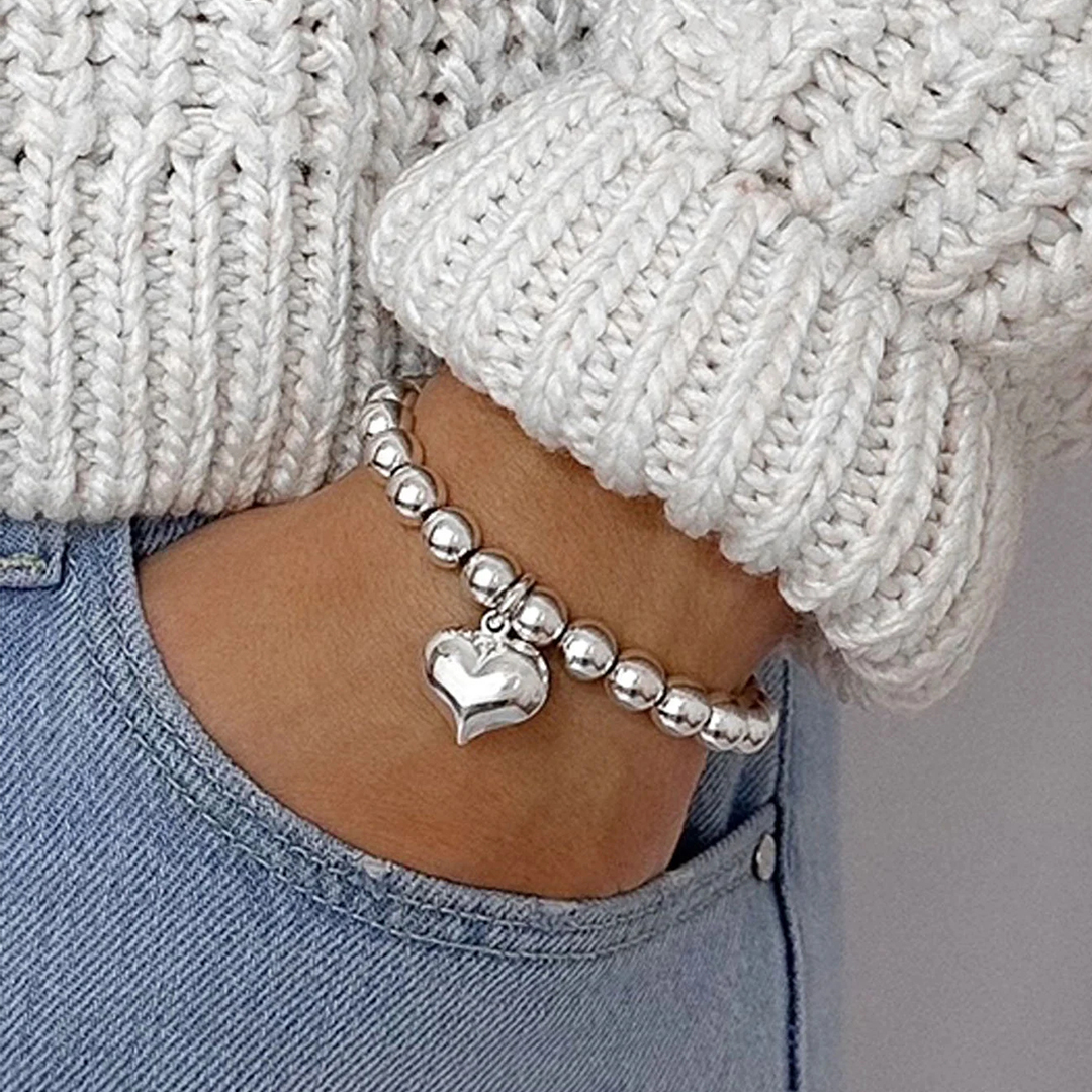 Self Love Puff Heart Charm Bracelet