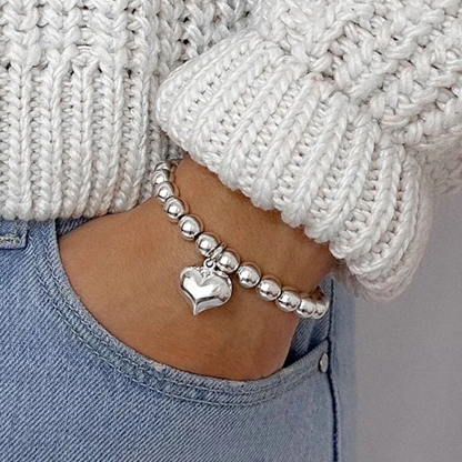 Self Love Puff Heart Charm Bracelet