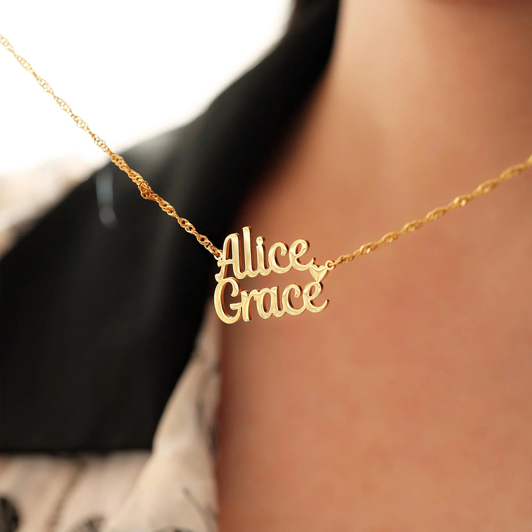Custom Two Name Mother & Kid Necklace