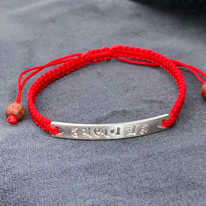 Red String Bracelet-Six Word Mantra Bracelet