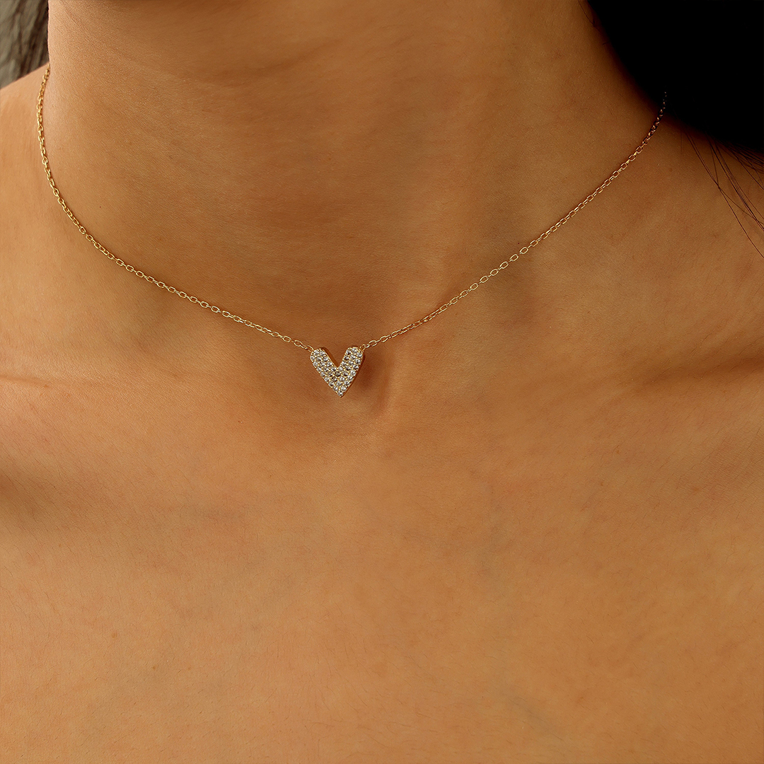 To Me From Me Special Pave Heart Necklace