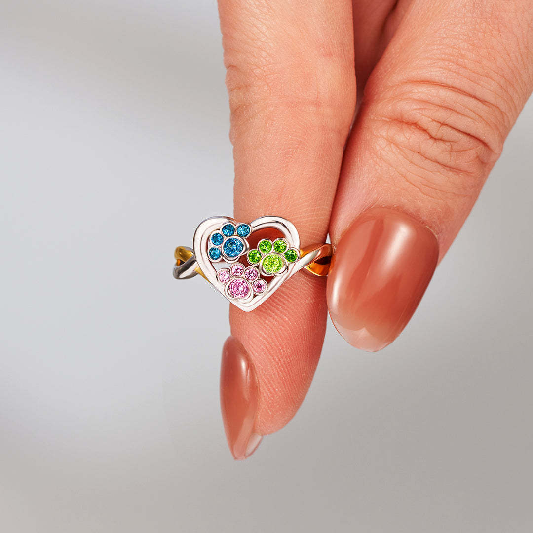Furry Mom 1-3 Birthstone Ring