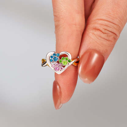 Furry Mom 1-3 Birthstone Ring
